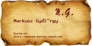 Markusz György névjegykártya